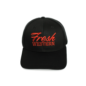 6-Panel Trucker Hat | Black + Sunset