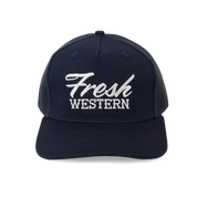 5-Panel Trucker Hat | Navy + White