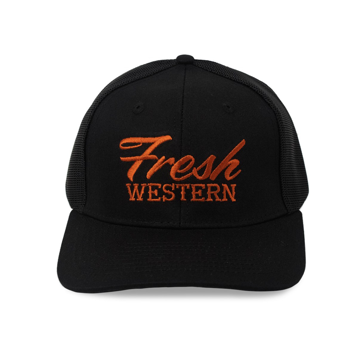 6-Panel Trucker Hat | Black + Sunset
