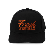 6-Panel Trucker Hat | Black + Sunset