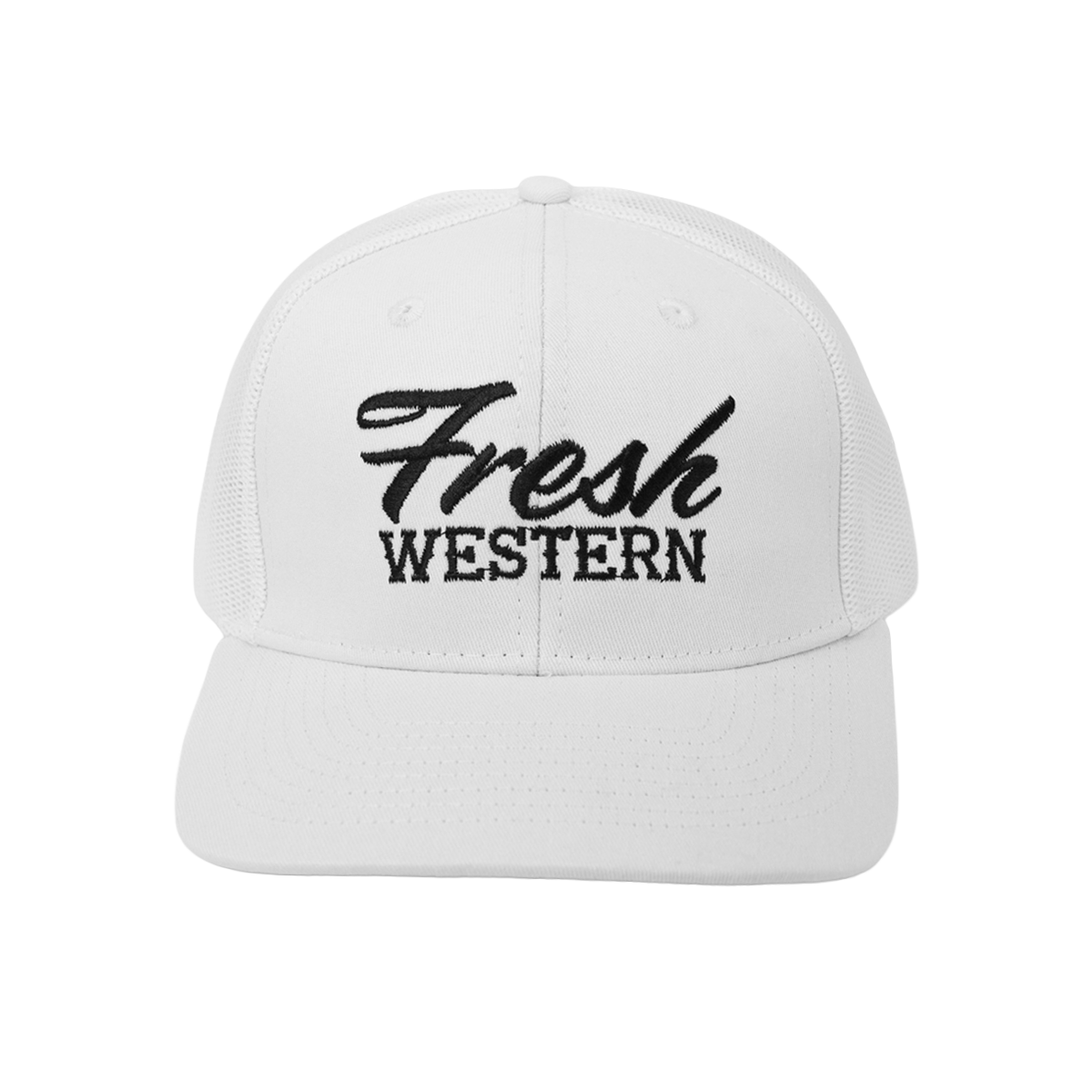 6-Panel Trucker Hat | White + Black
