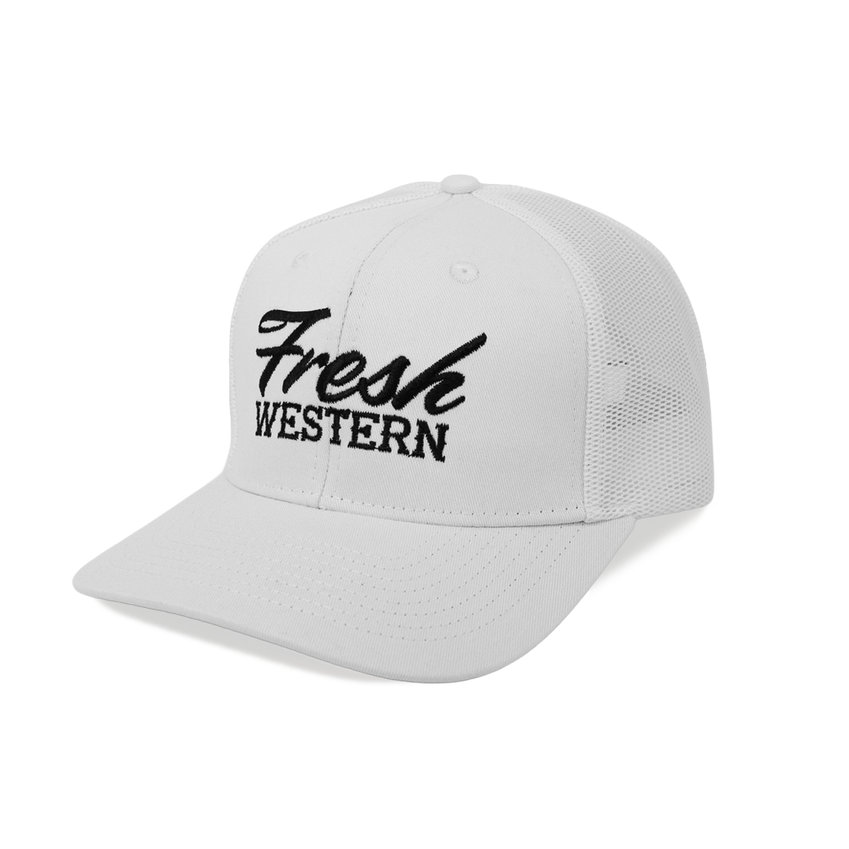 6-Panel Trucker Hat | White + Black