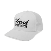 6-Panel Trucker Hat | White + Black