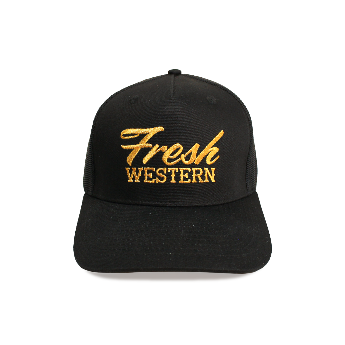 5-Panel Trucker Hat | Black + Gold