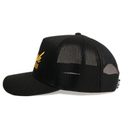 5-Panel Trucker Hat | Black + Gold