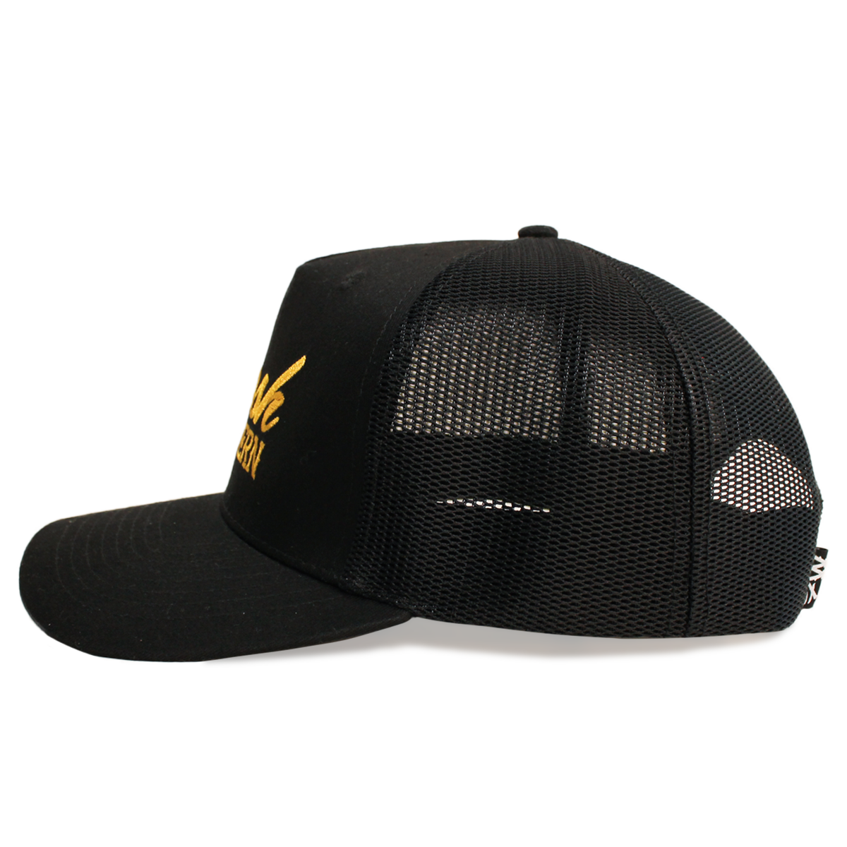 Fresh Western 5-Panel Trucker Hat – Mid Profile Black Mesh Back