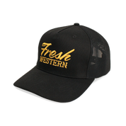 5-Panel Trucker Hat | Black + Gold
