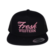 The Tour Hat | Black + Powder Pink