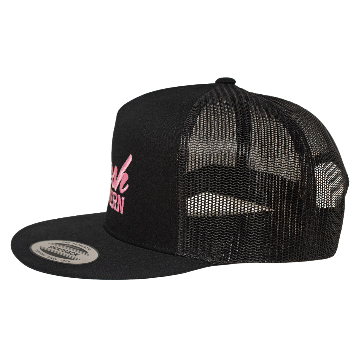 The Tour Hat | Black + Powder Pink