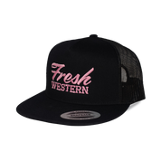 The Tour Hat | Black + Powder Pink