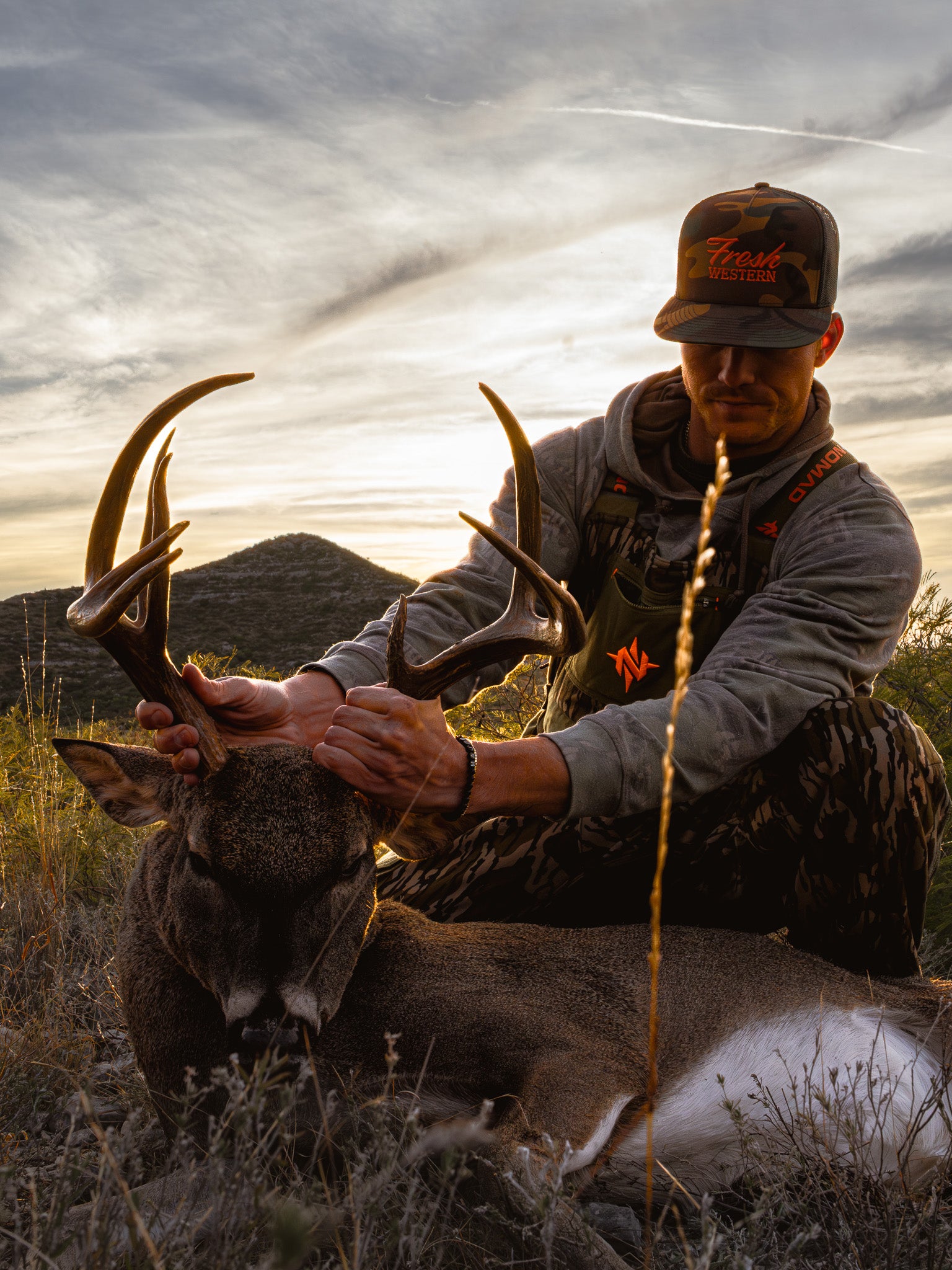 The Tour Hat | Woodland Camo + Blaze