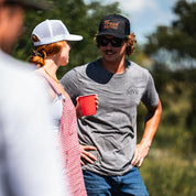 6-Panel Trucker Hat | Black + Sunset