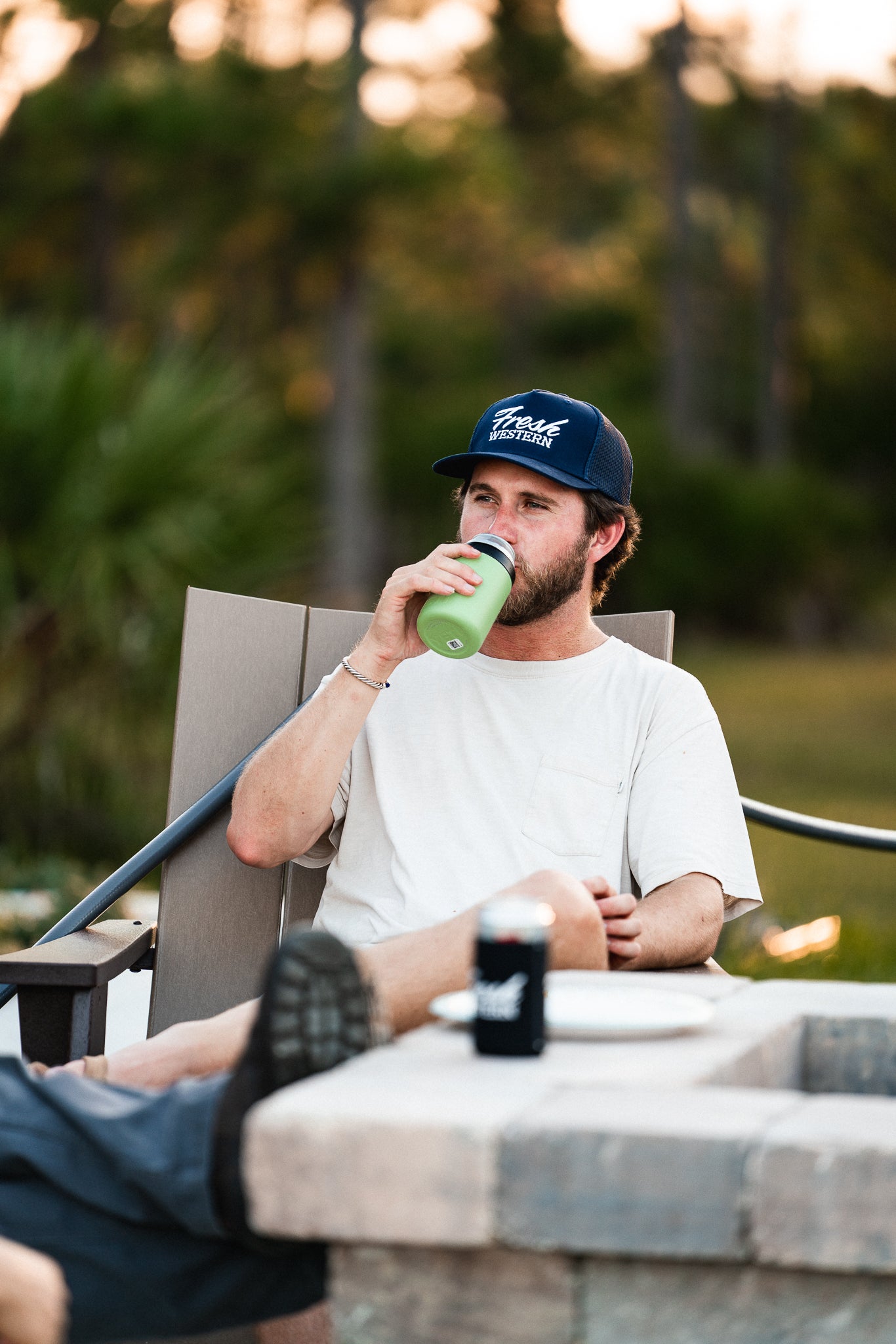 5-Panel Trucker Hat | Navy + White