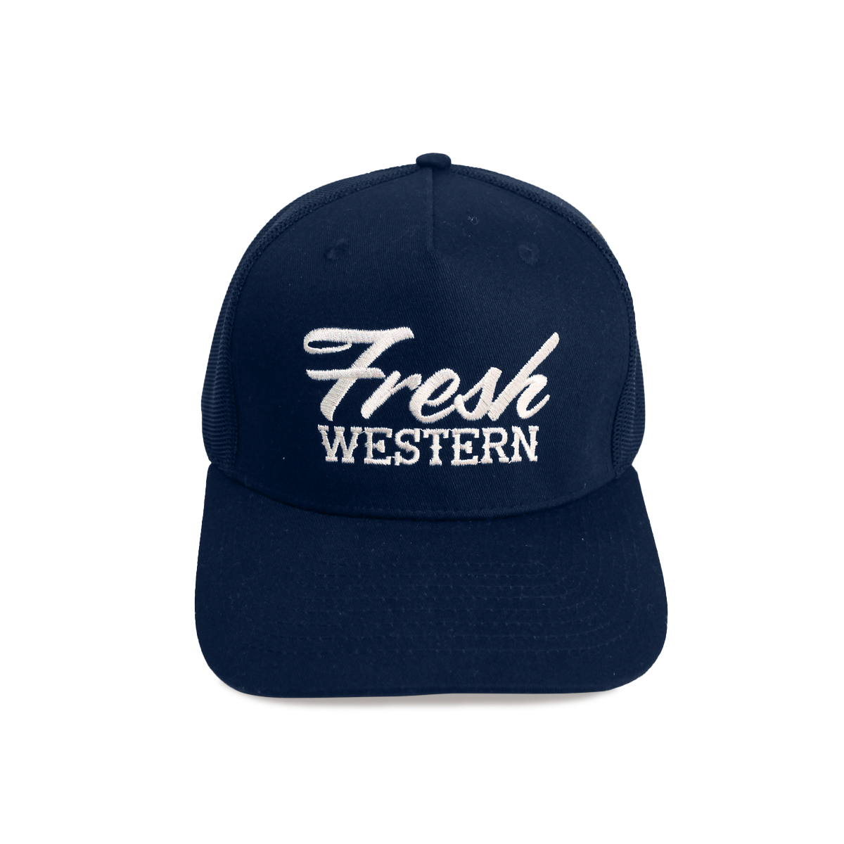 5-Panel Trucker Hat | Navy + White