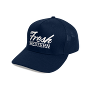 5-Panel Trucker Hat | Navy + White