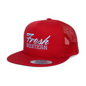 The Tour Hat | Red + Powder Blue
