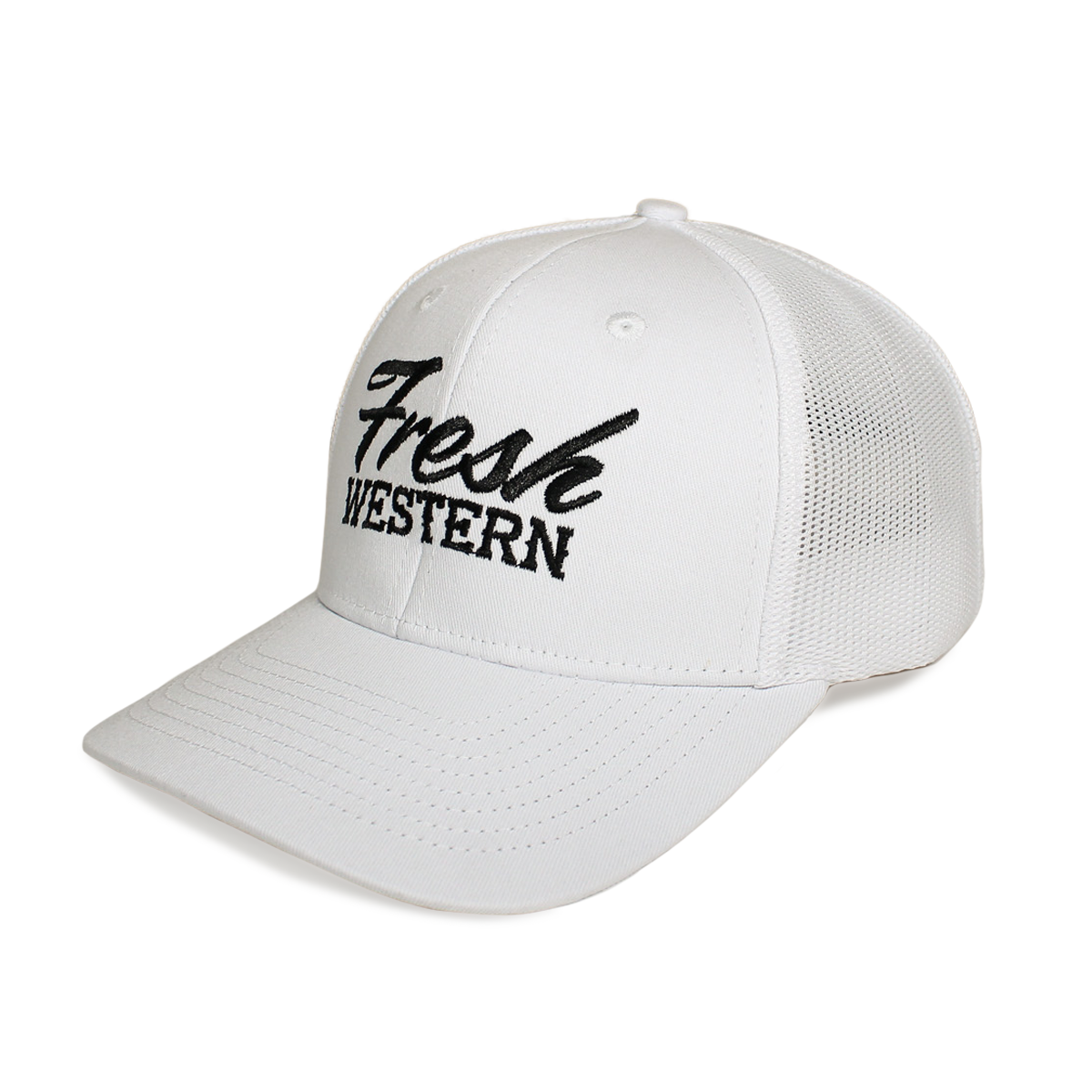 6-Panel Trucker Hat | White + Black