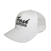 6-Panel Trucker Hat | White + Black