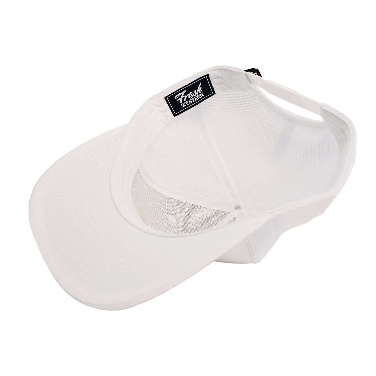 6-Panel Trucker Hat | White + Black