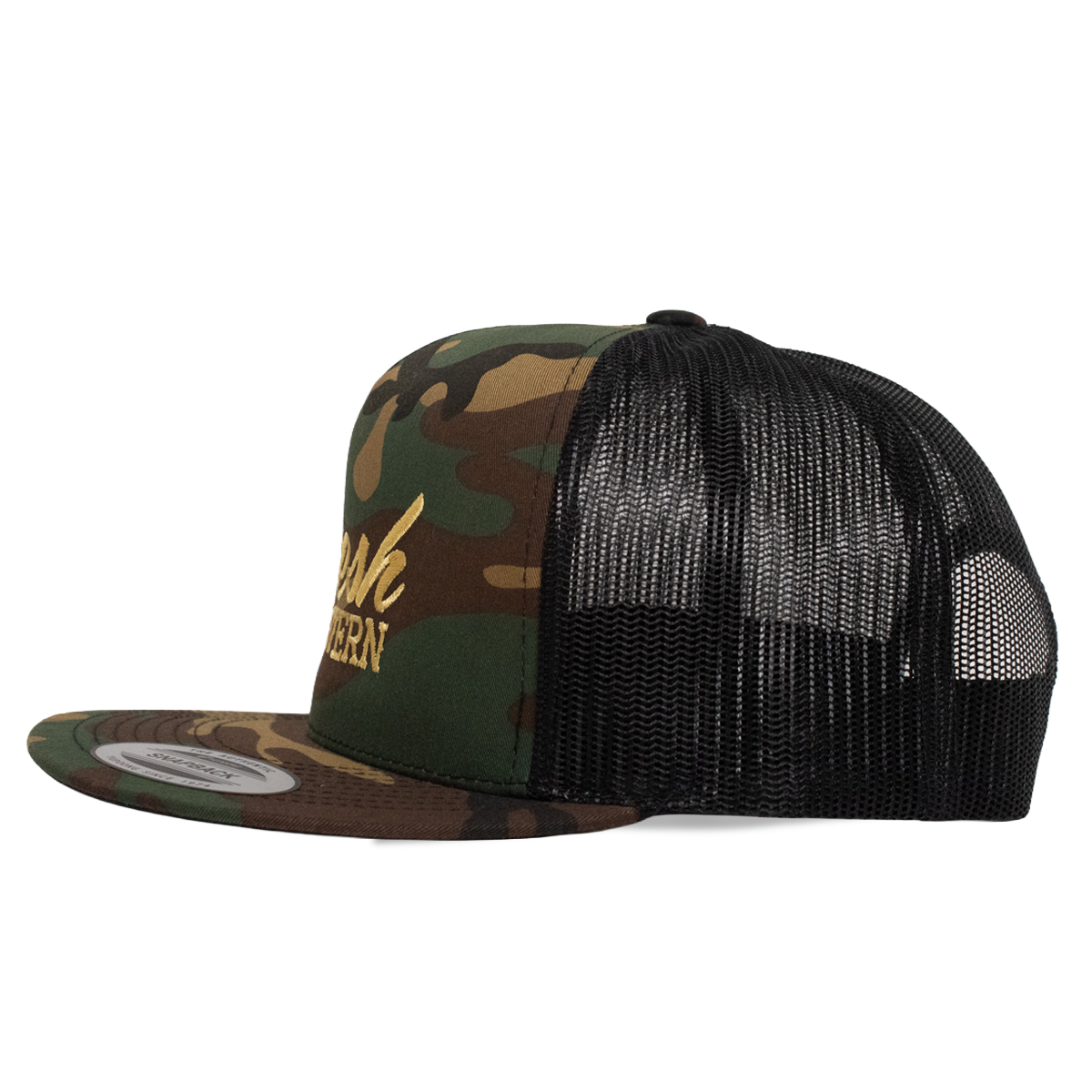 The Tour Hat | Woodland Camo + Gold