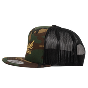 The Tour Hat | Woodland Camo + Gold
