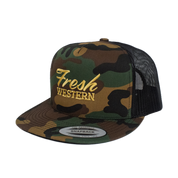 The Tour Hat | Woodland Camo + Gold