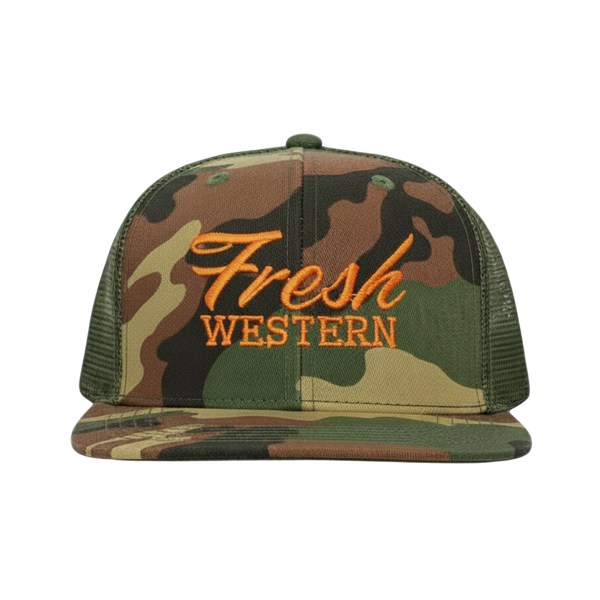 Youth Tour Hat | Woodland Camo + Blaze